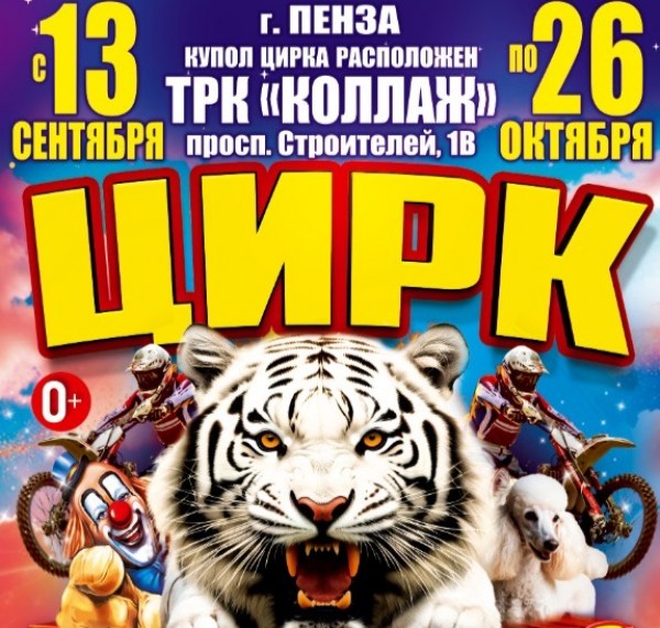 Цирк Максимус в г.Пенза​ 2025 около ТРЦ Коллаж с 13 сентября по 26 октября 2025
